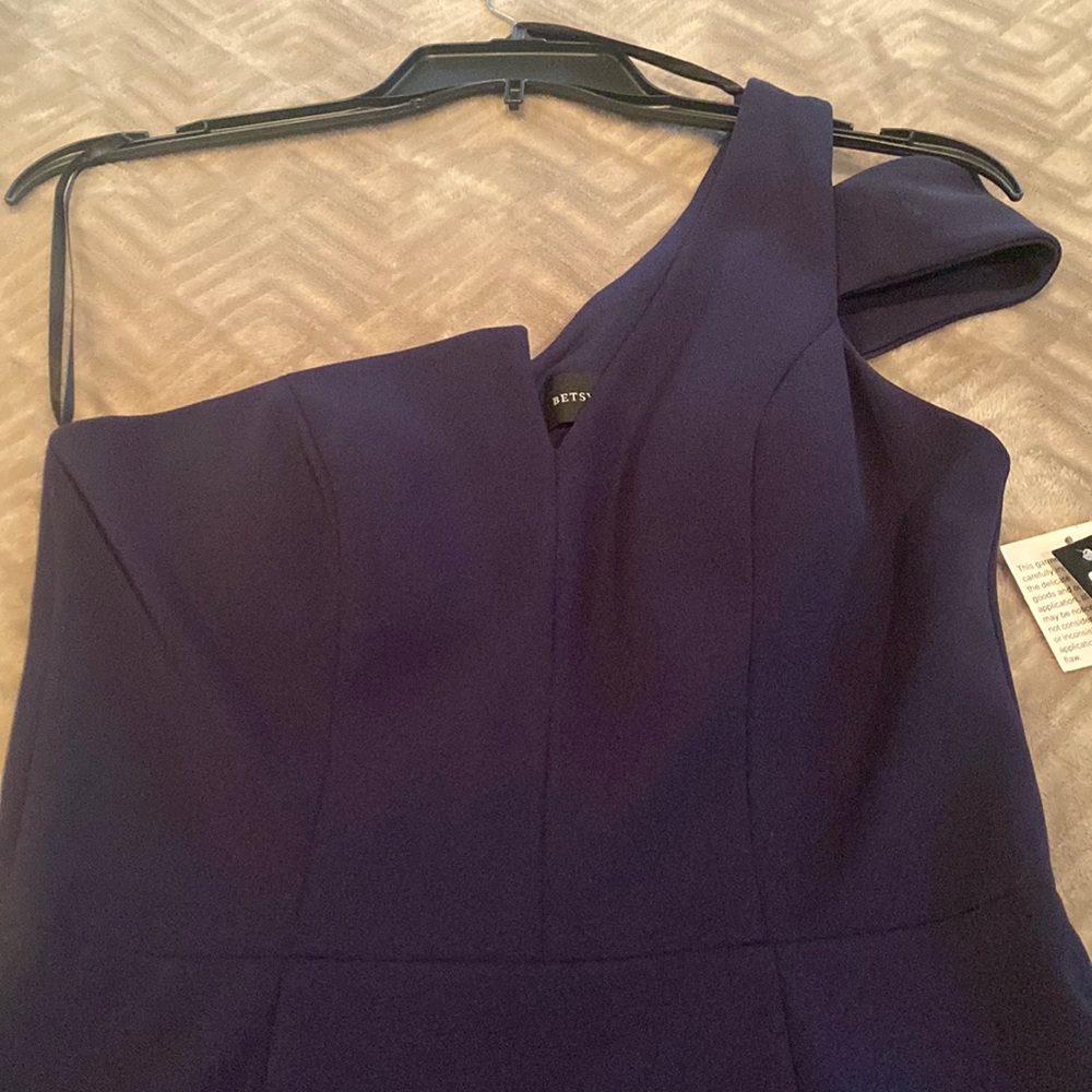 Betsy and Adam navy full length formal dress